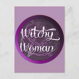 Paarse Witchy Woman Briefkaart