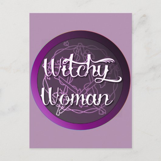Paarse Witchy Woman Briefkaart (Voorkant)