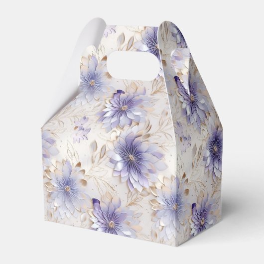 Paarse witgouden bloemen bedankdoosjes (Voorkant Zijde)