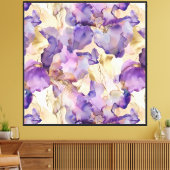 Paarse witgouden irisbloemen canvas afdruk (Insitu (Woonkamer))