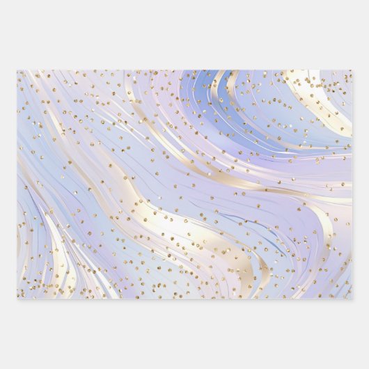 Paarse witgouden kerstboom glitz inpakpapier vel (Voorkant 3)