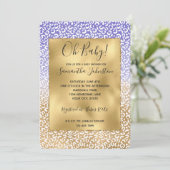 Paarse witgouden ombre luipaard print kaart (Staand voorkant)