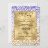 Paarse witgouden ombre luipaard print kaart (Voorkant)