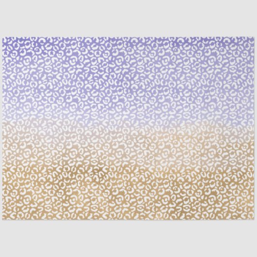 Paarse witgouden ombre luipaard print tissuepapier (Voorkant)