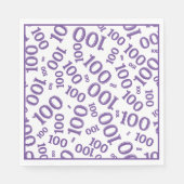 Paarse/witte 100 random number pattern servet (Voorkant)