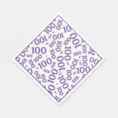 Paarse/witte 100 random number pattern servet (Hoek)