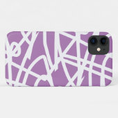 Paarse witte Abstracte Art iPhone 11 Hoesje (Achterkant (horizontaal))