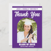 Paarse witte Afstuderen Photo Arch Afstuderen Bedankkaart (Voorkant)