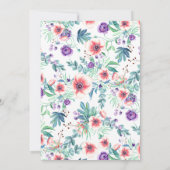 Paarse witte anemie Eucalyptus Navy Blue Weddensch Kaart (Achterkant)