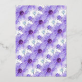 Paarse witte anemone waterverf bruiloft folie uitnodiging (Achterkant)