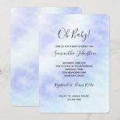 Paarse Witte Aqua Blue Tie dye Baby shower Kaart (Voorkant / Achterkant)