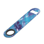 Paarse witte Aqua roestvrijstalen flesopener Speed Flessenopener (Voorkant Gekanteld)