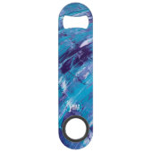 Paarse witte Aqua roestvrijstalen flesopener Speed Flessenopener (Achterkant)