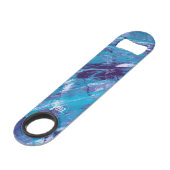 Paarse witte Aqua roestvrijstalen flesopener Speed Flessenopener (Achterkant Gekanteld)