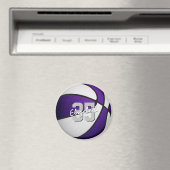 paarse witte basketbal team kleuren gepersonalisee magneet (Insitu (Vaatwasser))
