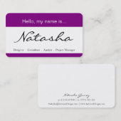 Paarse & witte bedrijfsnaam Markering - Visitekaar Visitekaartje (Voorkant / Achterkant)