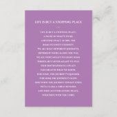 Paarse witte begrafenis gebed Kaart met foto (Achterkant)