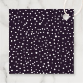 Paarse, witte bergen en polka-stippen bruiloft bedankjes labels (Achterkant)