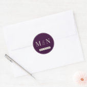 Paarse Witte Beste Vrienden Monogrammed Sticker (Envelop)
