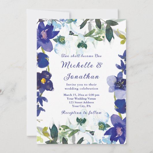 Paarse witte bijtende Christelijke bruiloft Kaart (Voorkant)