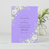 Paarse witte blad Eucalyptus bruiloft Kaart (Staand voorkant)