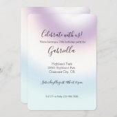 Paarse Witte Blauwe Tie dye Uitnodiging (Voorkant / Achterkant)