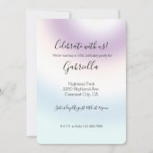 Paarse Witte Blauwe Tie dye Uitnodiging (Voorkant)