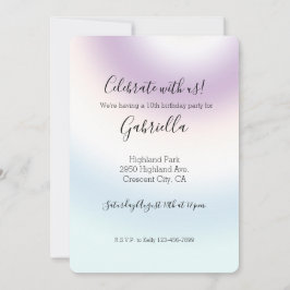 Paarse Witte Blauwe Tie dye Uitnodiging