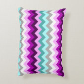 Paarse witte Blauwgroen Chevrons accentkussen Accent Kussen (Achterkant (Verticaal))