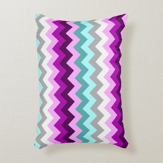 Paarse witte Blauwgroen Chevrons accentkussen Accent Kussen (Voorkant(Verticaal))