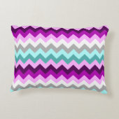 Paarse witte Blauwgroen Chevrons accentkussen Accent Kussen (Achterkant)