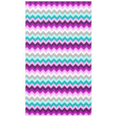 Paarse witte Blauwgroen Chevrons groot tafelkleed (Voorkant)