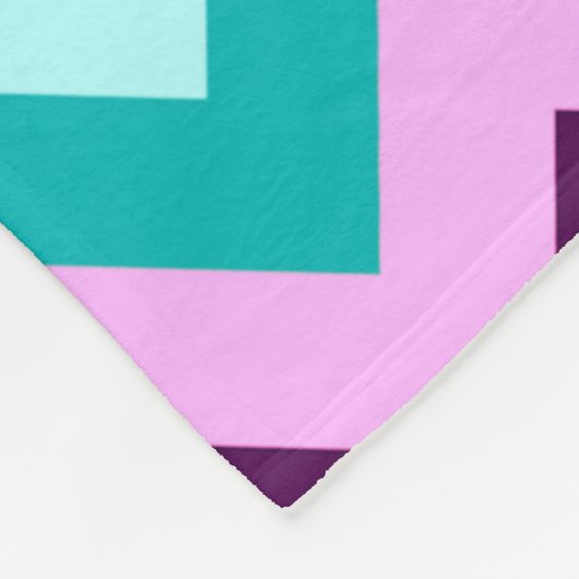 Paarse Witte Blauwgroen Chevrons Grote Fleece Deke (Hoek)