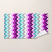 Paarse witte Blauwgroen Chevrons handdoek (Handdoek)