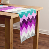 Paarse Witte Blauwgroen Chevrons Kleine Tafelloper (Voorbeeld)