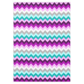 Paarse Witte Blauwgroen Chevrons Medium Tafelkleed (Voorkant)