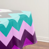 Paarse Witte Blauwgroen Chevrons Medium Tafelkleed (Voorbeeld)