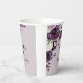 Paarse witte bloemen Butterflies 75e verjaardag Papieren Bekers (Links)