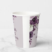 Paarse witte bloemen Butterflies 75e verjaardag Papieren Bekers (Rechts)