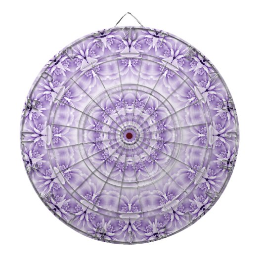 Paarse witte bloemen dartbord (Voorkant)