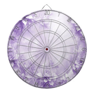 Paarse witte bloemen dartbord