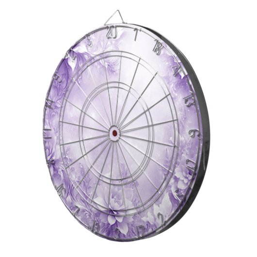 Paarse witte bloemen dartbord (Voorkant Rechts)