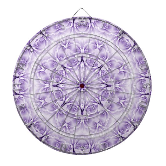 Paarse witte bloemen dartbord (Voorkant)