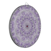 Paarse witte bloemen dartbord (Voorkant Links)