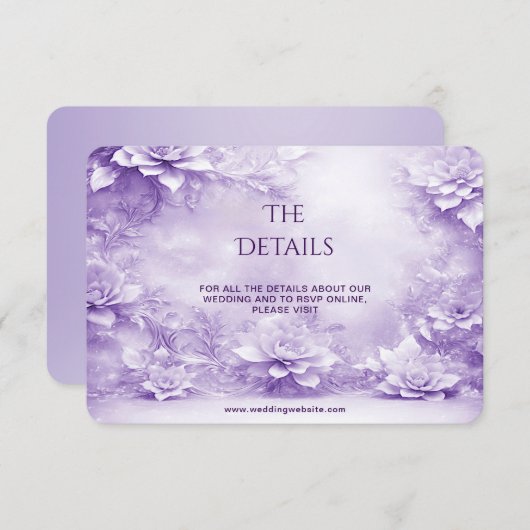 Paarse Witte Bloemen Detail Behuizing Kaart (Voorkant / Achterkant)
