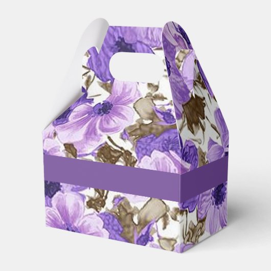  Paarse & Witte Bloemen Gable Favor Box Bedankdoosjes (Achterkant)