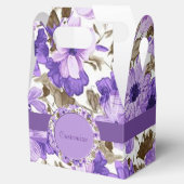Paarse & Witte Bloemen Gable Favor Box Bedankdoosjes (Geopend)