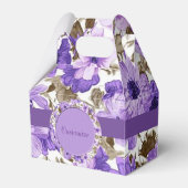  Paarse & Witte Bloemen Gable Favor Box Bedankdoosjes (Voorkant Zijde)