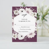 Paarse & Witte Bloemen geen Maaltijd RSVP VER - Pa (Staand voorkant)