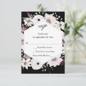 Paarse & Witte Bloemen geen Maaltijd RSVP VER - Zw (Staand voorkant)